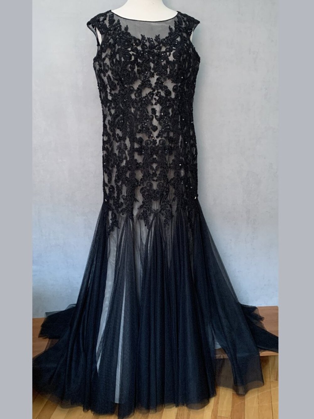 Tutto Bene by Bridalane Beaded Evening Gown | Black | Size 12